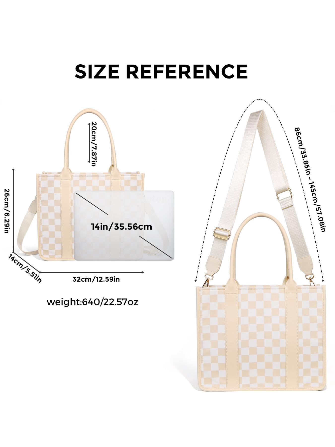 Checkerboard Pattern Tote Bag, Fashionable Canvas Classic Shoulder Bag for Women, Casual Trendy Versatile High-quality Daily Commuting Bag, Girl Fashionable Shopping Bag