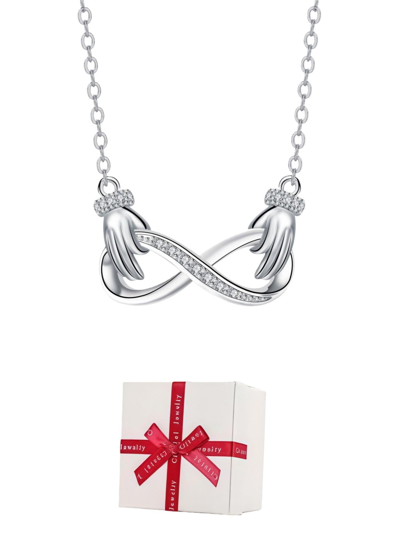 Infinite Hold · Heart Glow Original infinity symbol necklace, premium and versatile.Paired with a surprise double-door preserved rose jewelry gift box.Ideal gift for birthdays, Mother’s Day and Valentine’s Day.