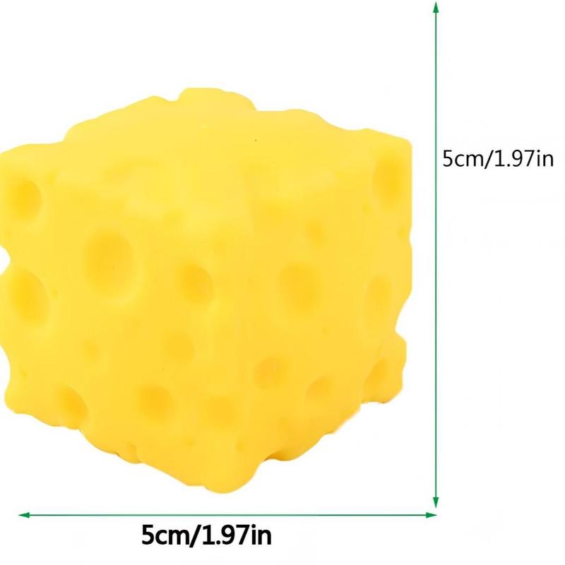 Yellow Cheese Squashy, Soft Novelty Squeeze Toy, Rebounding Sensory Toy Helps Relax & Focus, Sensory Cheese for Kids & Adults, TPR Material Food Theme Cheese Cubes Stress Balls for Adults