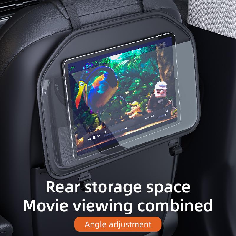 Transparent Pocket Car Seat Back Storage Bag Tablet Holder Wear-Resistant Auto Backseat Organizer for Children Car Accessories