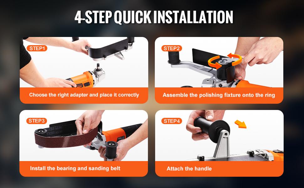 VEVOR Pipe Tube Polisher Sander, 1000W Pipe Belt Sander with 6 Variable Speeds 1100-3200rpm, Professional Belt Sander Grinding Machine with 3PCS Sanding Belts for Burnishing Finishing Rust Removal