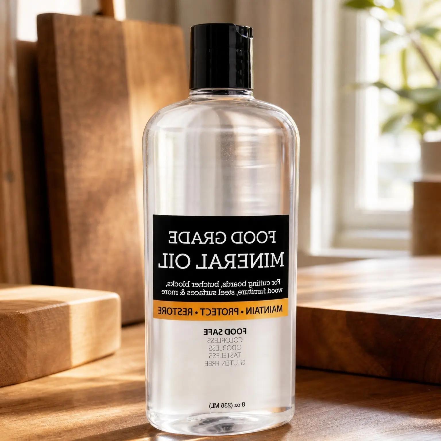 8 oz Food Grade Mineral Oil - Conditioner for Wood Cutting Board, Countertop & Butcher Block, Lubricant for Knife & Meat Grinder, Safe USP Finish for Marble & SoapstoneGift
