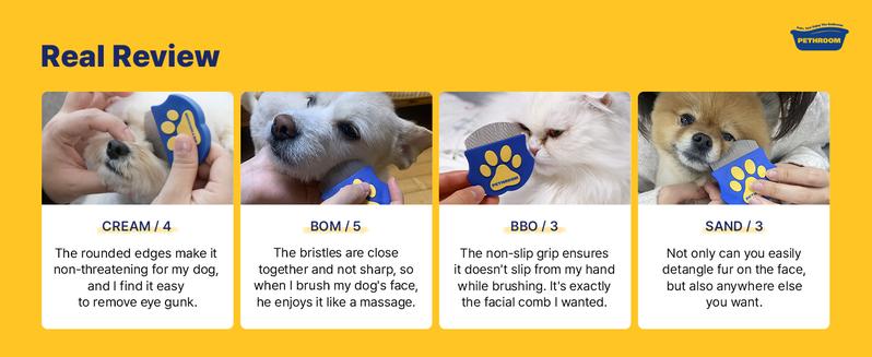 PETHROOM Easy Facial Comb for Cats and Dogs Pets Eye Comb