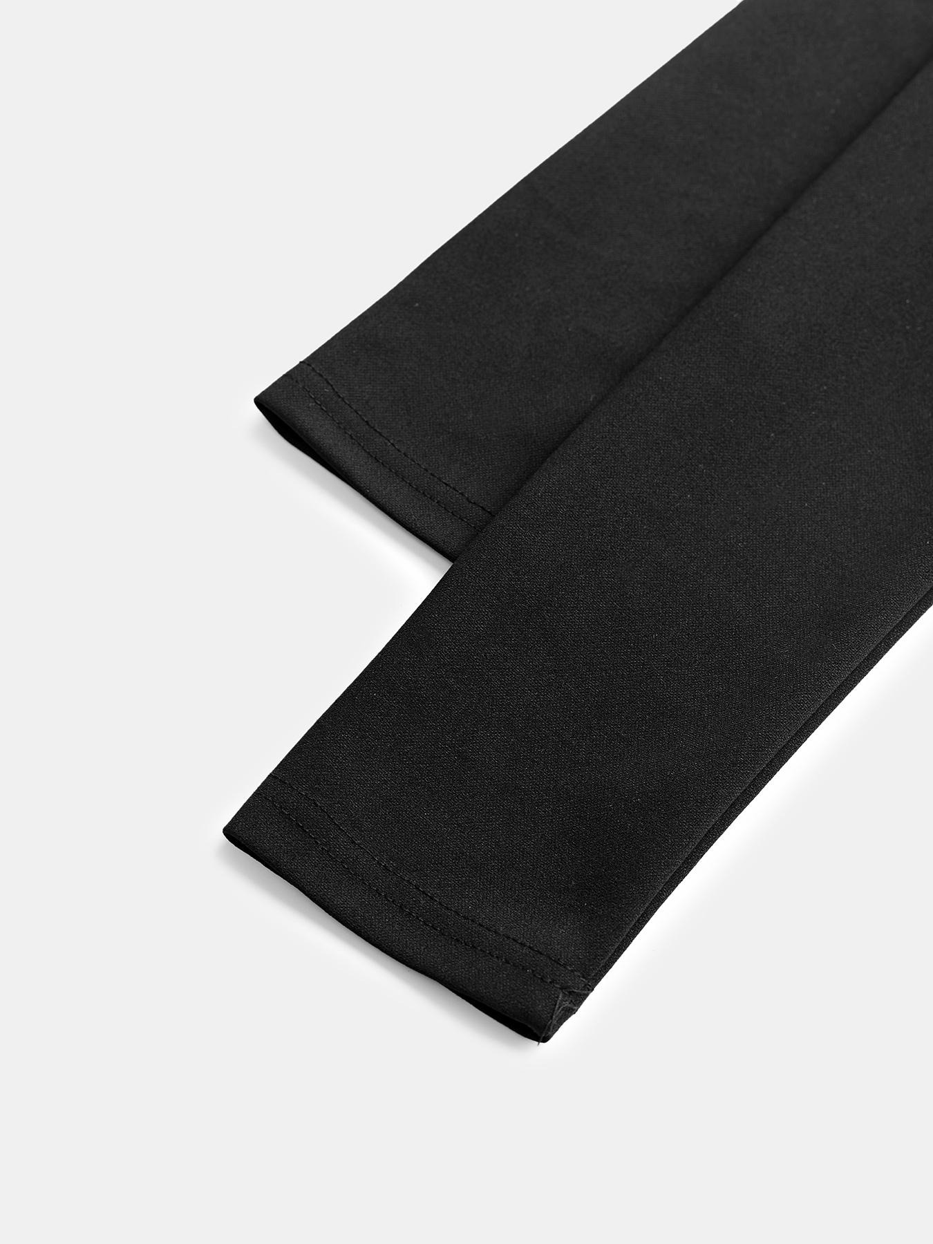 Women's Solid Color PU Leather Patchwork Zipper Bodycon Dress, Elegant Slim Fit Long Sleeve Party Dress, Casual Fashion Clothing