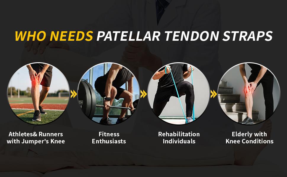 Silicone Patella Knee Strap, Adjustable Patellar Tendon Support for Women & Men, Anti-Slip Knee Band for Running, Basketball, Volleyball, Squats, Hiking and Gym Workouts