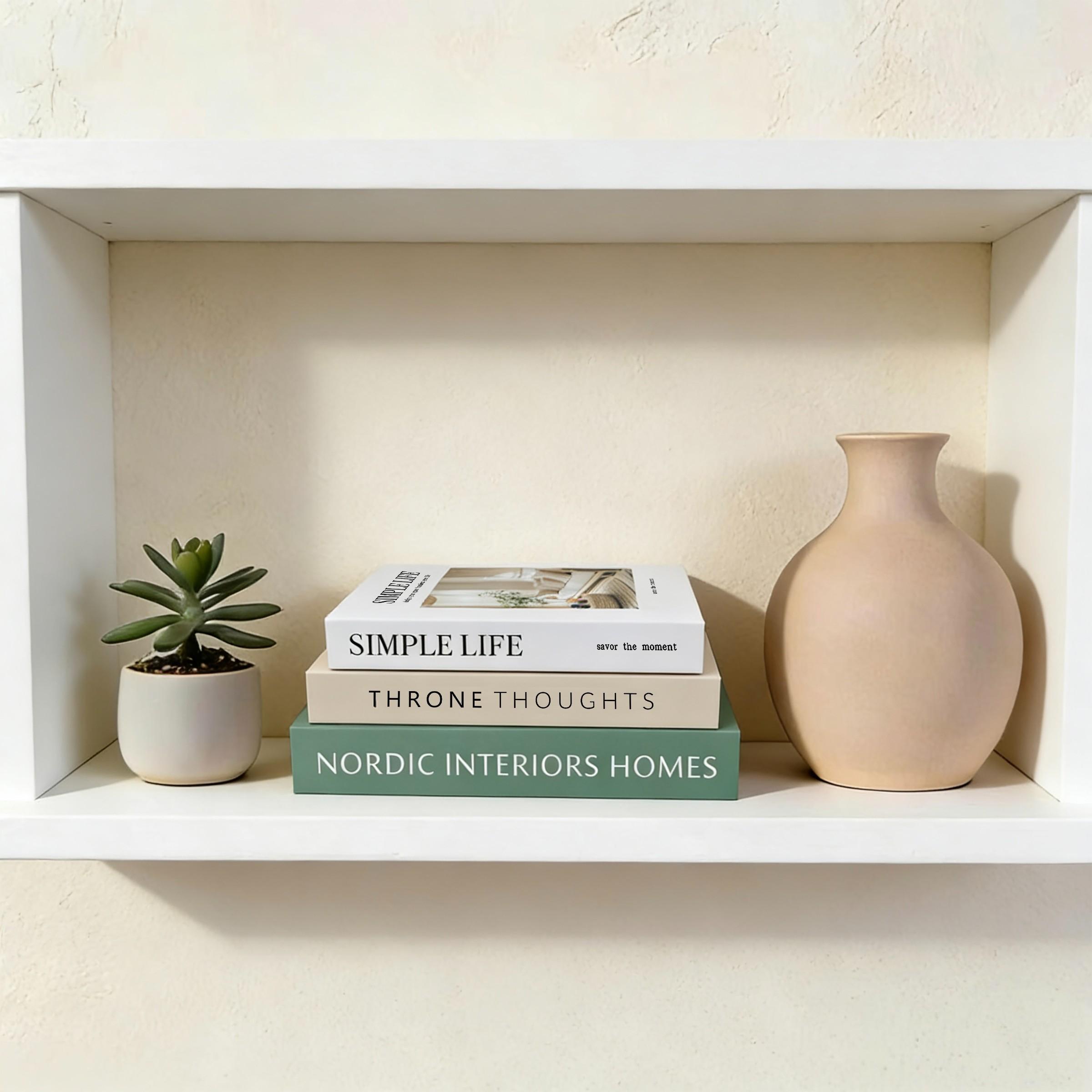 3-Piece Home Decor Book Set, Luxurious Minimalist Decoration, Artificial Realistic Books for Coffee Table, Living Room, Bedroom, Office