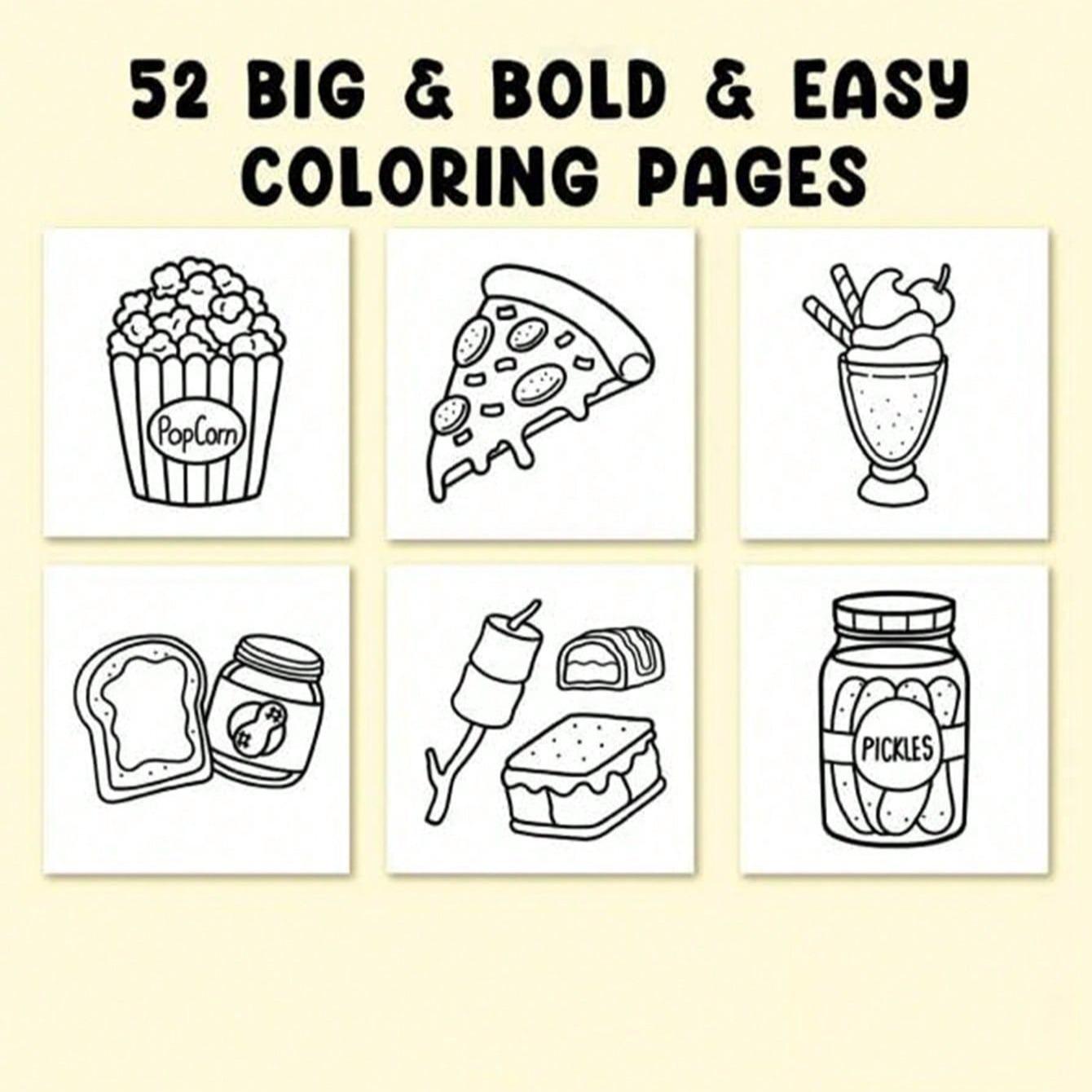 Adult Coloring Book Food Drink Sweets, Healing Self-Care Patterns, Relaxing Creative Time for Girls, Perfect Holiday Gift