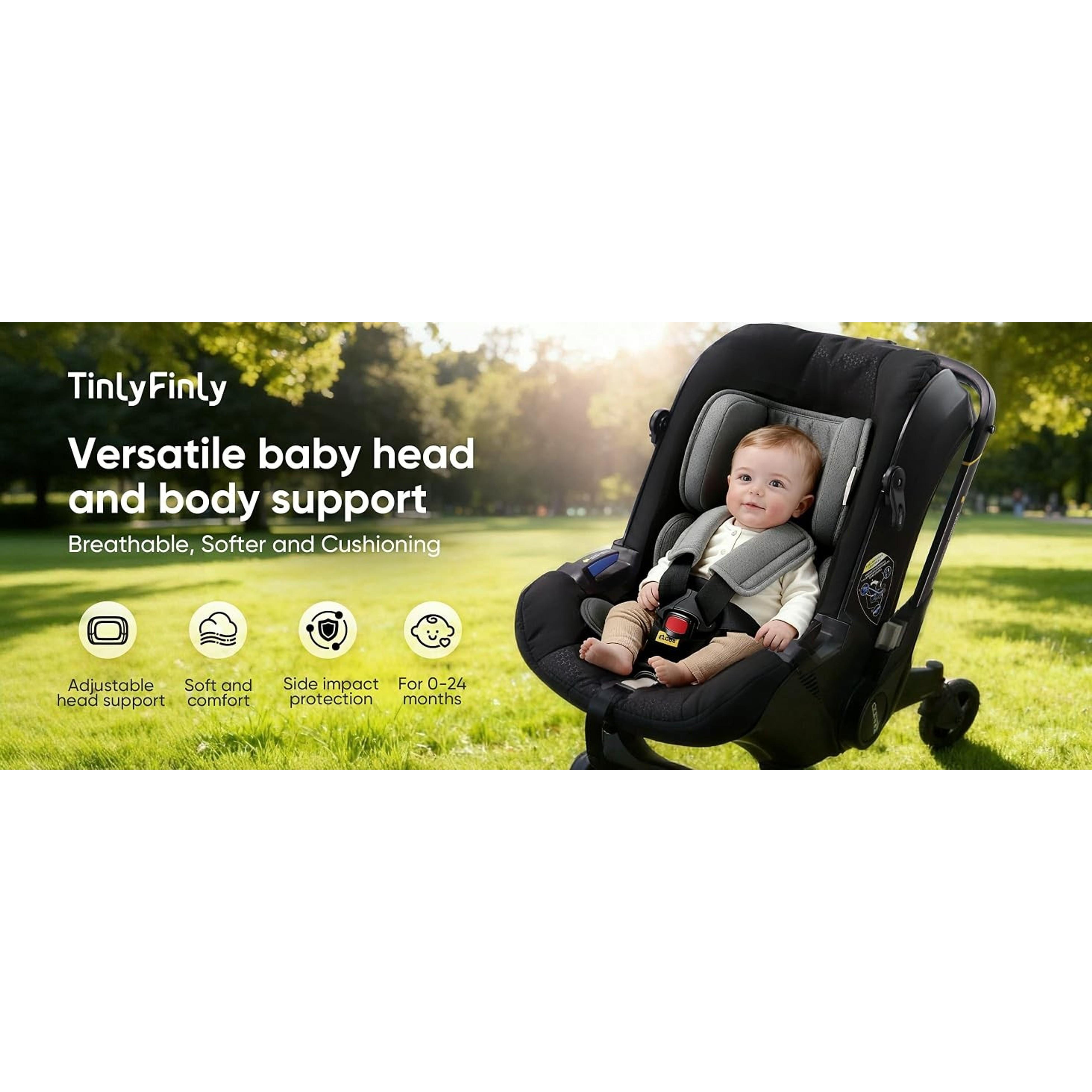 Infant Insert Compatible with Doona, Graco, Britax, Chicco, Evenflo Car Seat, Adjustable Baby Head Body Support Cushion for Newborn to Toddler, Fits Infant Car Seat and Stroller (Gray)Gift