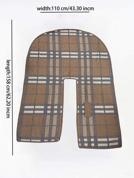 Women's Fashion Plaid, Soft Woven Fabric, Warm Fall & Winter Accessory, Stylish Print Fringe Wrap, Perfect Holiday Gift, Fringe Trim Shawl