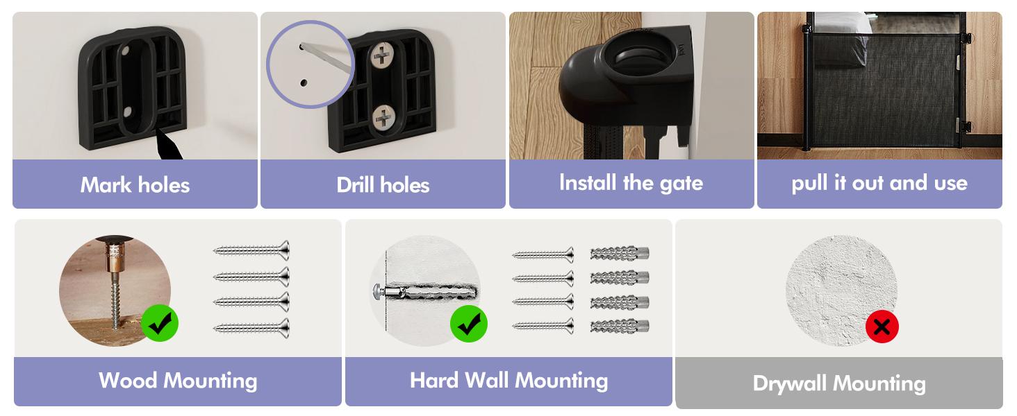 Retractable Baby Gate 33" Tall Extends up to 55" 71" 118" 168" 197" Wide Child Safety Gate for Doorways Stairs Hallways Indoor Outdoor Infant Mesh Dog Gate Easy Installation Retractable Baby Gate 33" Tall Extends up to 55" 71" 118" 168" 197" Wide Child Safety Gate for Doorways Stairs Hallways Indoor Outdoor Infant Mesh Dog Gate Easy Installation