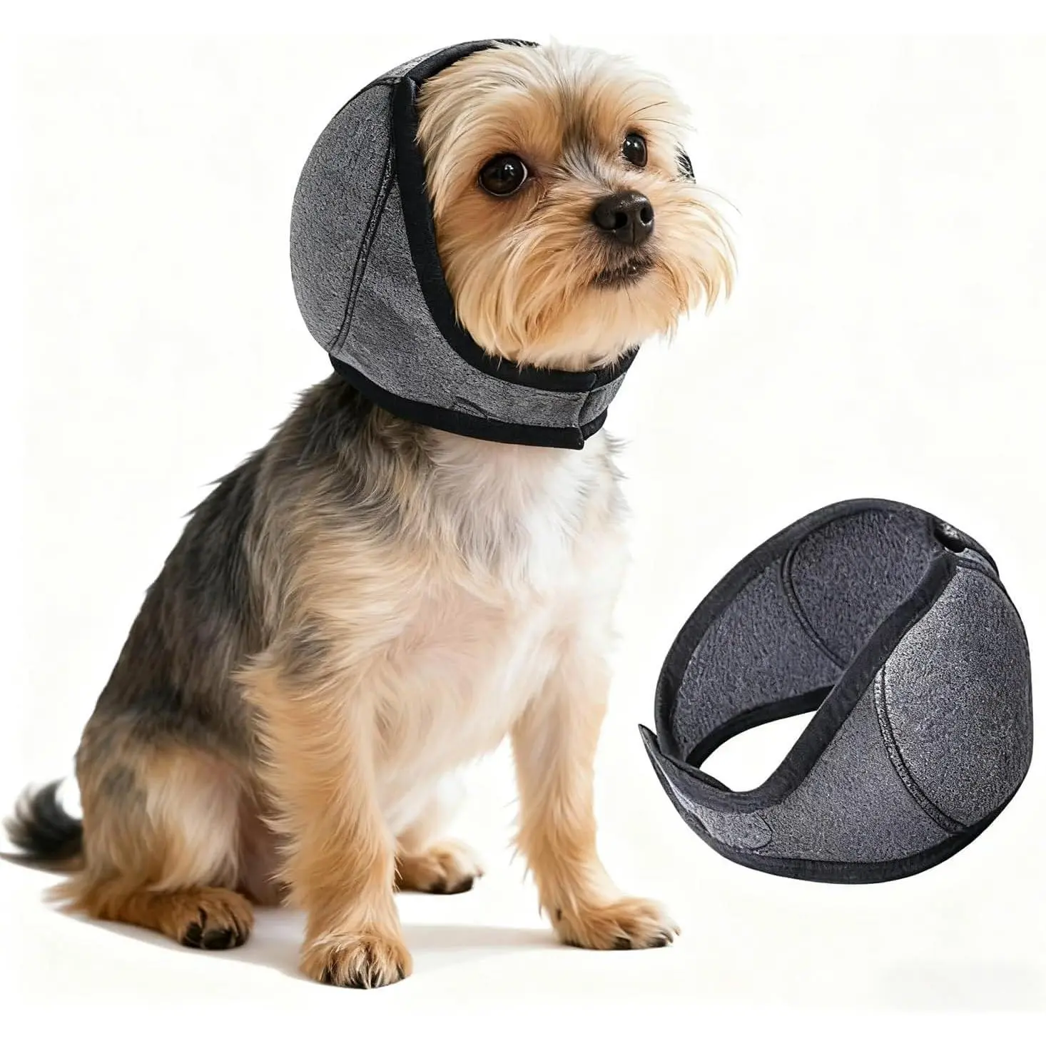 Adjustable Elastic Dog Ear Cover Calming Hoodie - Breathable Waterproof Noise Reduction Anxiety Relief Doggy Head Ear Protection Wrap Muff for Puppy Dogs Cat Grooming, Swimming, Surgery Beauty Treatments, Drinking Water,Ear Muffs Wraps Covers Pet Supplies