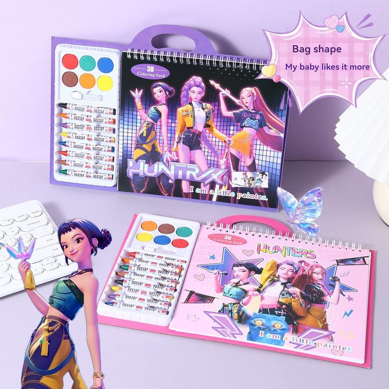 K-Pop Anime Coloring Book, Watercolor Workbook, Singing Queen Colorful Drawing Activities, Safe Art Supplies & Creative Fun Gift