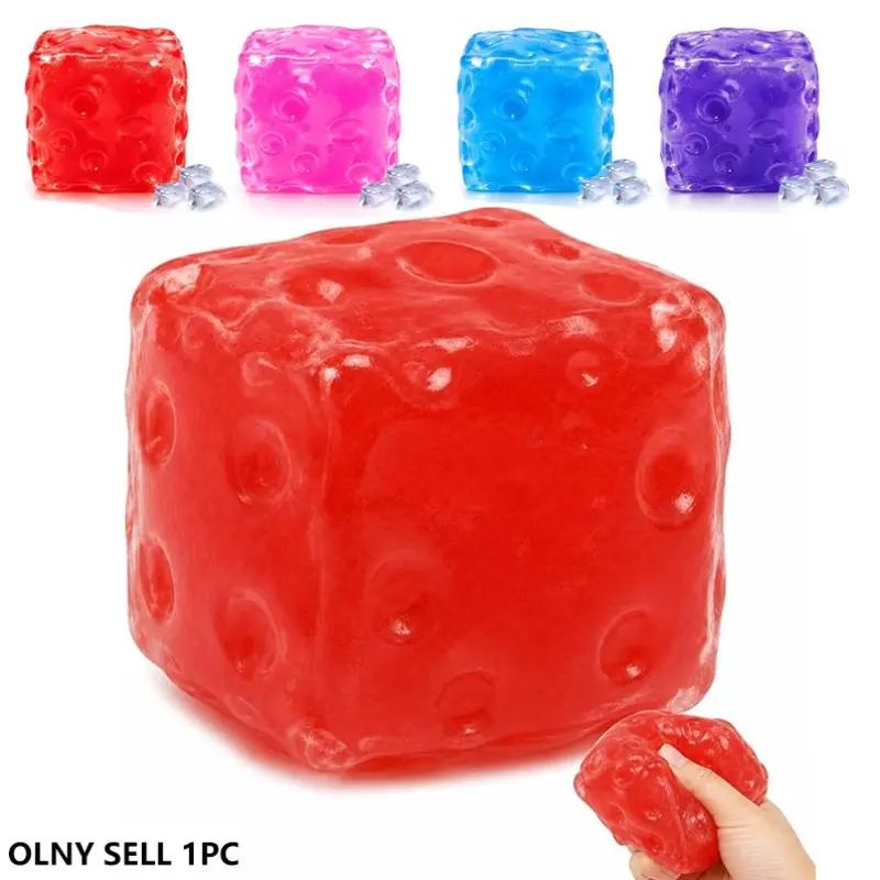 Cheese smoothie kneading toy, Squishy fidget ball, transparent jelly pressure ball, filled with fine sand, can be shaped, non rebounding, ASMR sensory decompression toy, used for relieving stress, fun desktop decompression toys, holiday gifts
