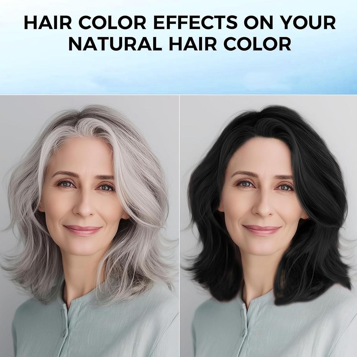 500ml Hair Dye Shampoo 3 in 1, Herbal Ingredients, Contains Ginseng Extract, Can covergray hairs, Natural Haircoloring, Plant Haircare, black hairdye, Salon