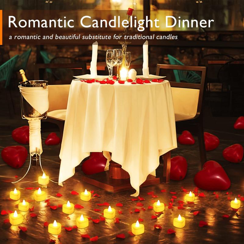 Romantic Night For Her Set, 1000Pcs Artificial Rose Petals | 30Pcs Burgundy Heart Balloon | 24Pcs Battery Candles, Heart Tea Lights Candles for Romantic Night, Valentine, Wedding, Anniversary Table Decorations halloween decor Bathroom