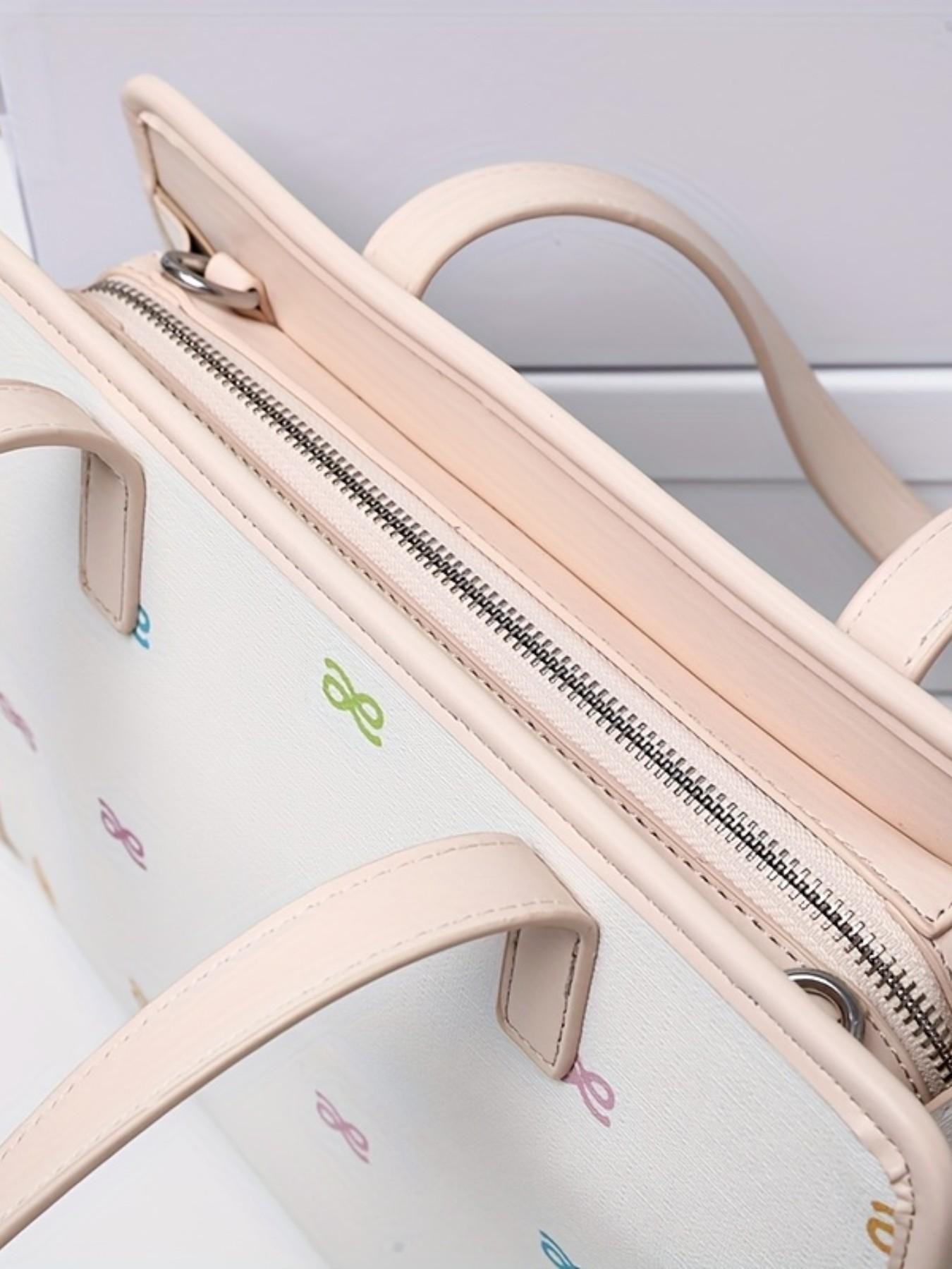 Elegant Printed Tote Bag for Modern Career Women, House of Littlebunny Urban Commute, Subtle Color Accents, Stylish Handbag