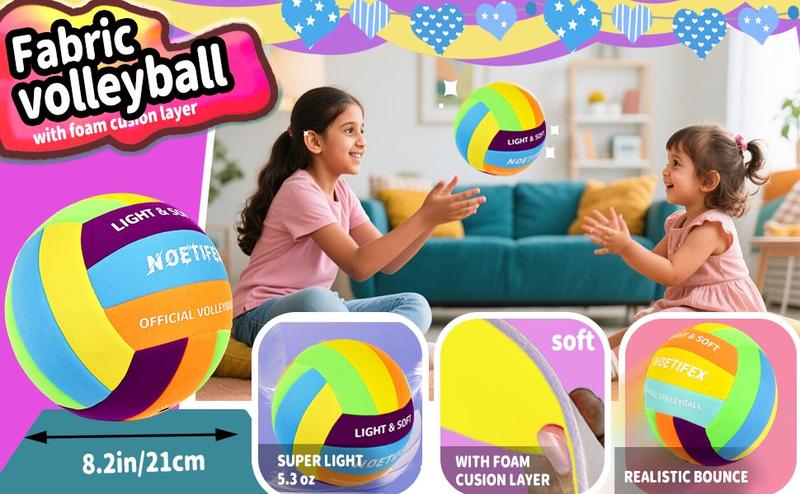 Soft Volleyball - Super Safe & Quiet for Kids Perfect for Indoor Games & Practice indoor outdoor gift Lightweight