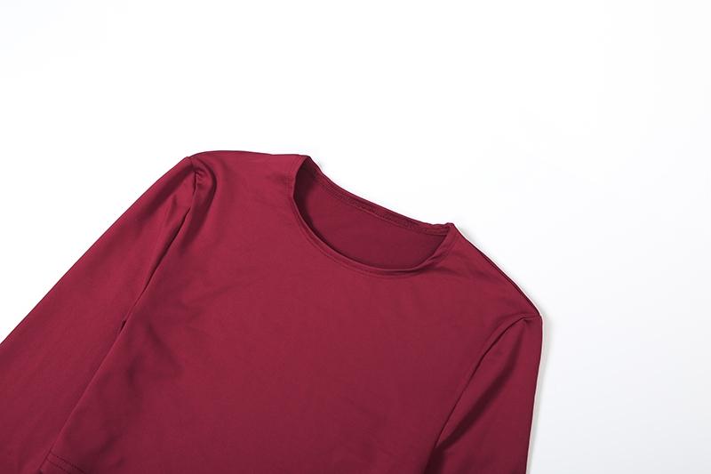 DOUCIU Trendy And Personalized Street Hip-Hop Sports Casual Streetwear Tracksuit Set Stretchy Suit Set Solid Color Basic Women'S Thin Long Sleeved Crop Top Paired With Adjustable Perforated Drawstring Pants Two-Piece Set