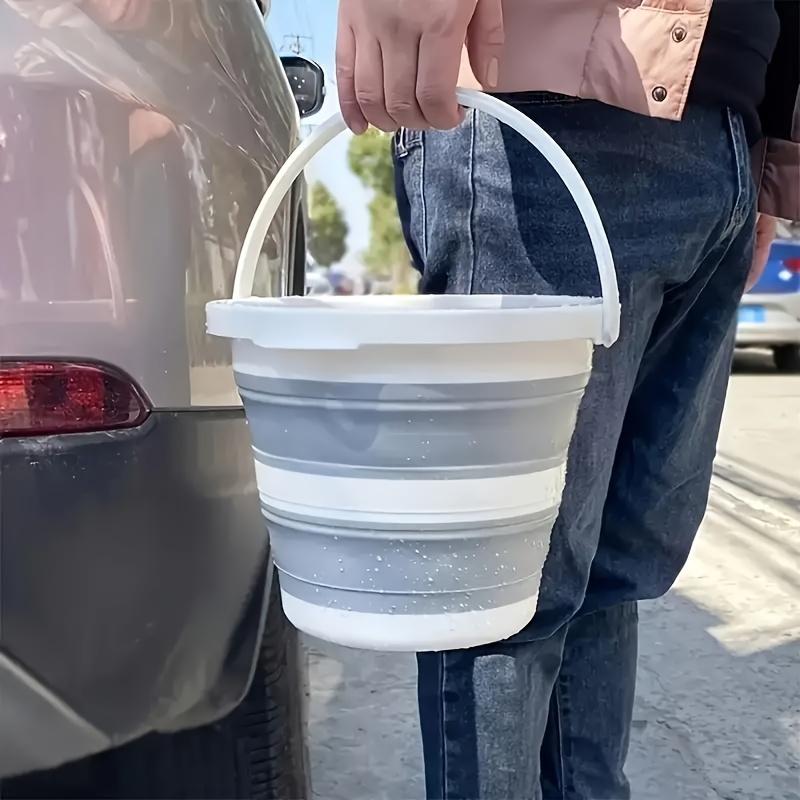 Collapsible Bucket, foldable design for easy storage. Multi-use water container great for car washing, camping, fishing and travel. Versatile household and commercial cleaning tool for daily indoor and outdoor use.