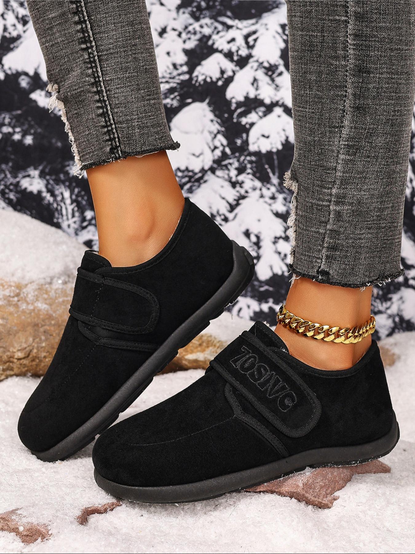 Women's Plus Size Casual Snow Boots, Winter Warm Boots, Warm Comfortable Short Booties, Easy Slip-On Wide Fit, Lightweight Fashion for Indoor Outdoor Travel