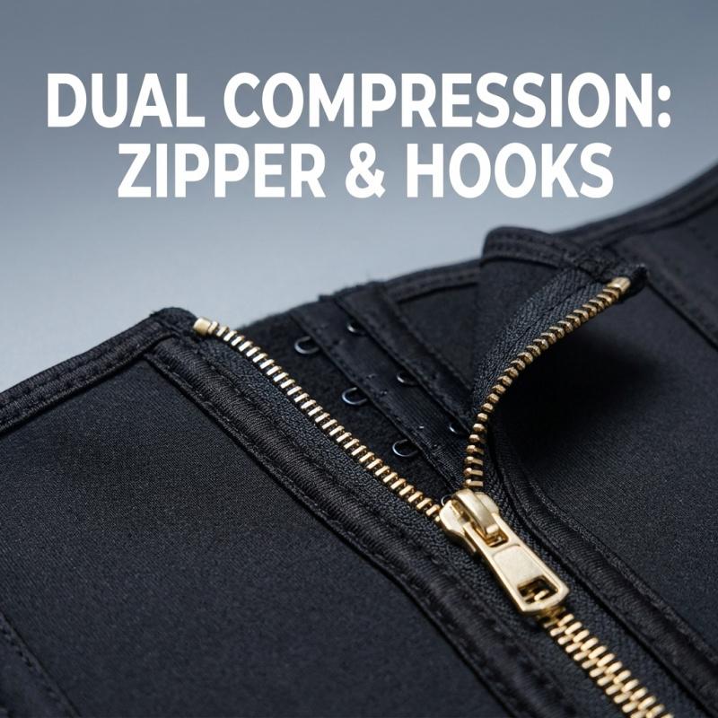 Women Zipper Boned Waist Trainer Corset Vest Tummy Control Body Shaper Waist Cincher Back Support Firm Compression For Daily Wear Workout Postpartum Recovery Comfortable Breathable Hourglass Figure Shaping Garment