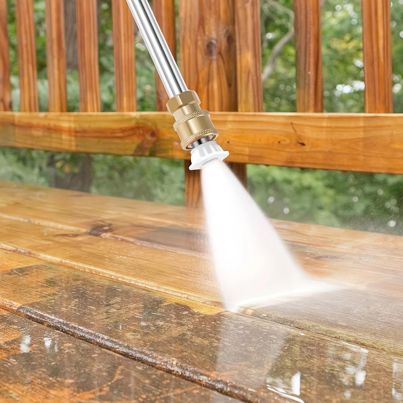 High Pressure Cleaning Spray Wand with Two Nozzles, Durable Aluminum, Battery-Free, Rust-Resistant, Outdoor Maintenance Tool