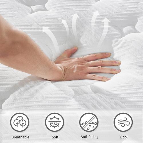 [ZYLUMI] Hybrid Mattress in a Box, 8/10/12/14 Inch, Twin / Full / Queen / King Sizes, Cooling Memory Foam & Pocket Springs, Medium Firm, Pressure Relief, CertiPUR-US & OEKO-TEX Certified