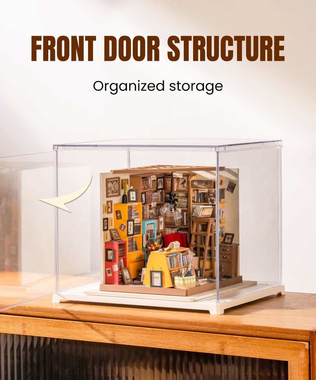 Rolife DIY Miniature House Kit Sam's Study, Tiny House Kit for Adults to Build, Mini House Making Kit with Furnitures, Gifts for Family and Friends (Sam's Bookstore)