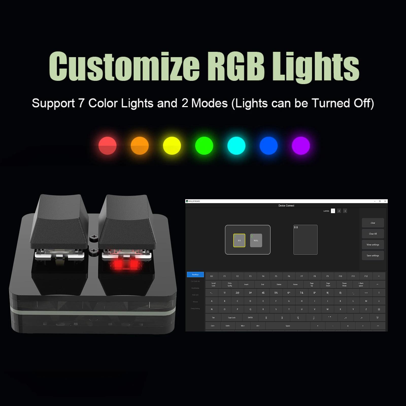 Macropad Macro Programming Keyboard RGB Mini Hot Swap Gaming Custom Knob Keypads Red Switch 3 Keys Knob For Photoshop Multimedia