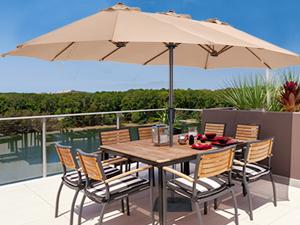 SUPERJARE 13FT Umbrella Outdoor Patio, Double sided Pool Umbrellas with Fade Resistant Canopy, Large Table Umbrella for Deck, Market, Backyard