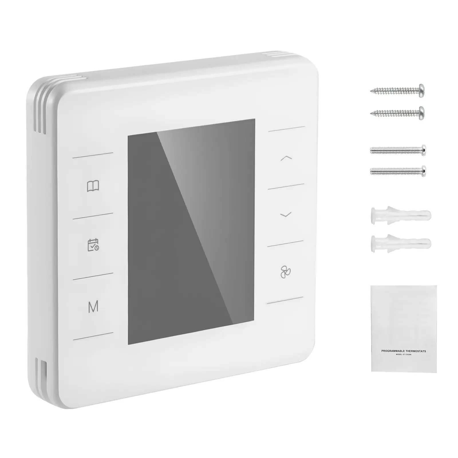 7-Day Programmable Thermostat, Home Thermostats for Heat Pump, Air Conditioner, Underfloor Heating, LED Screen with Backlight & 1Cool+1Heat, Energy-Efficient, Wide Temp Range, White