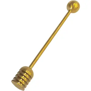 Honey Dipper Sticks-Stainless Steel Honey Spoon 6.29 inch Honeycomb Stick for Honey Jar Dispense Drizzle Honey (Gold)