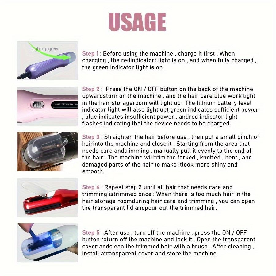 Second Generation Rechargeable Hair Trimmer & Split End Trimmer, Home 2-In-1 Portable Grooming Tool, Electric Hair Trimmer