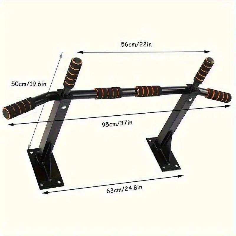 Premium Wall Mount Pull Up Bar | 1400LB Max Weight, Integrated Home Gym Kit with Hanging Straps, Suitable for Weight Training, Dips, Chin-Ups, Push-Ups & Core Fitness – Black Commercial Strength Gear