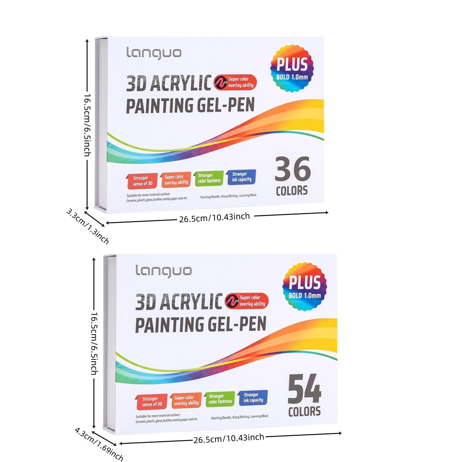 3D Acrylic Gel Pen Set, 1 Box Quick-drying 1.0mm Acrylic Gel Pen, Graffiti Painting Set, Acrylic Markers for Greeting Cards, Fill in Colors, Outline