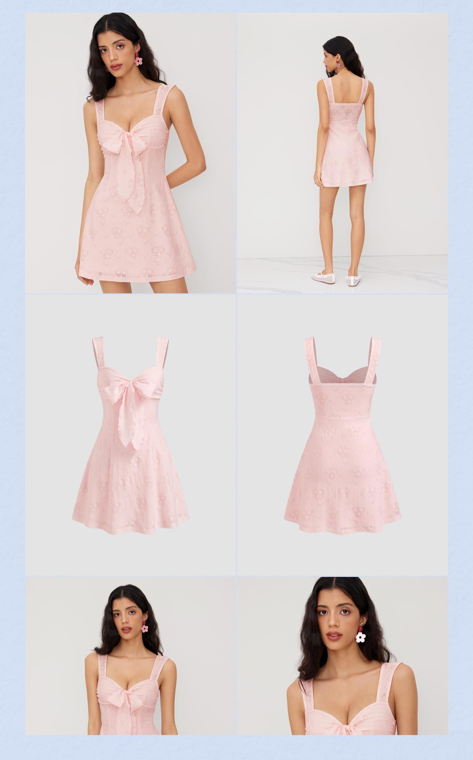 Cider Lace Sweetheart Bowknot Cami Mini Dress Casual Summer Womenswear  SwimWeek - TikTok Shop
