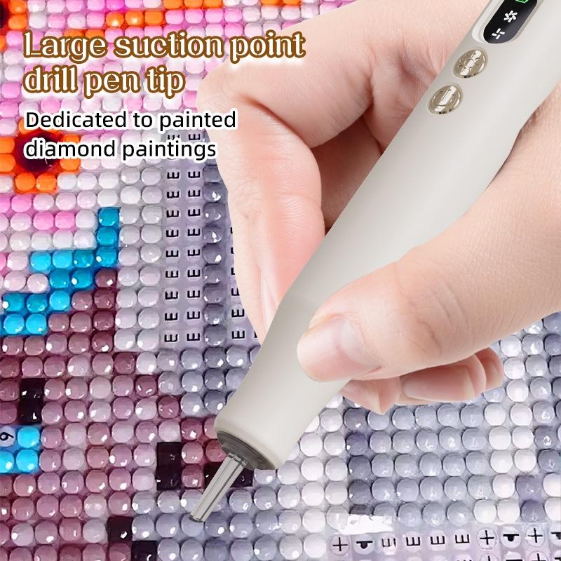 Electric diamond painting pen, wireless suction cup diamond painting pen, rechargeable, two adjustable suction modes, suitable for adults and children, complete accessories, perfect gift, diamond painting tool