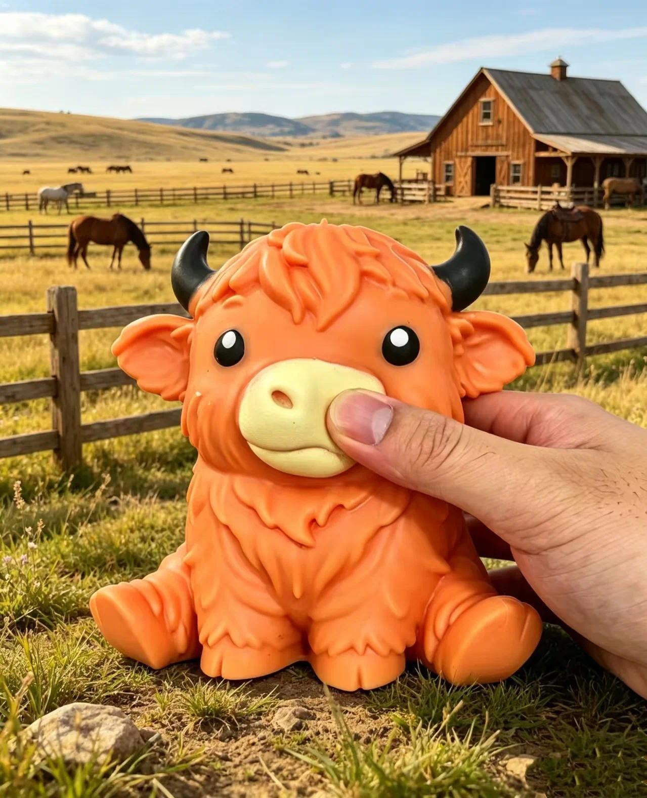 Hot Jumbo Highland Cow Stress Balls Squishies Squeeze Toy Squeeze Ball Fidget Toy for Slow-Rising Stress Relief Squeeze Toy