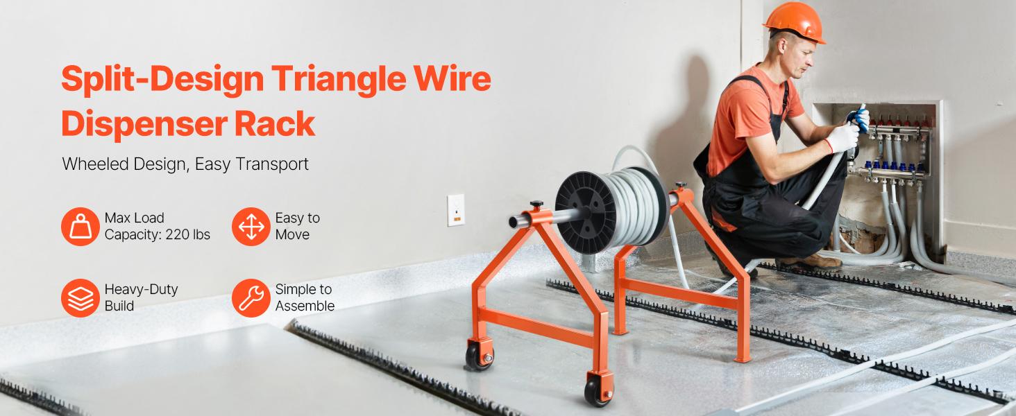 VEVOR Wire Spool Rack, 220 lbs Load Capacity, Portable Cable Caddy, Moveable Wire Rack with Wheels, Spool Holder, Up to 29.9 in Diameter, for Electrical Industrial and Retail Use, Working Efficiency VEVOR Wire Spool Rack, 220 lbs Load Capacity, Portable Cable Caddy, Moveable Wire Rack with Wheels, Spool Holder, Up to 29.9 in Diameter, for Electrical Industrial and Retail Use, Working Efficiency