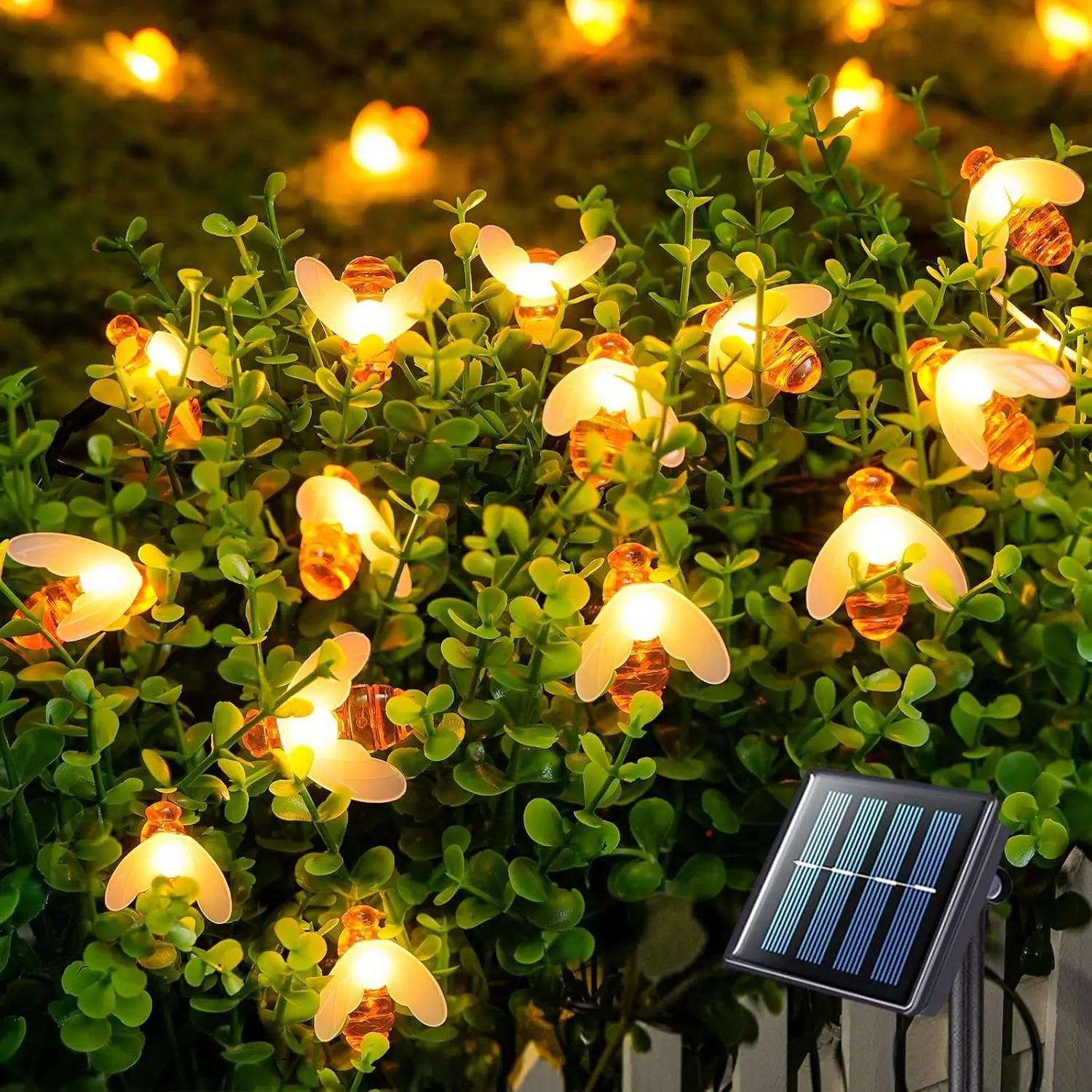 Solar Mushroom Lights for Outside, 20 LED 36ft Solar String Lights, Waterproof, 8 Modes, Garden Patio Yard Decor, Outdoor Pathway Lights