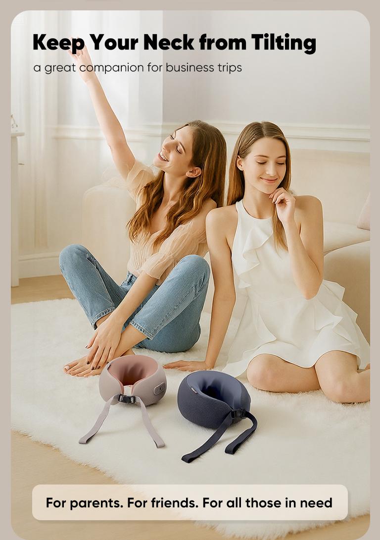 CINCOM U-Shaped Neck Massager Pillow（Mocha Coffee） for Cervical Support, with Soothing Heat & Kneading, 360° Memory Foam Support, Cordless, Rechargeable & Portable, Perfect Gift for Black Friday, Thanksgiving, Christmas, Birthdays & More