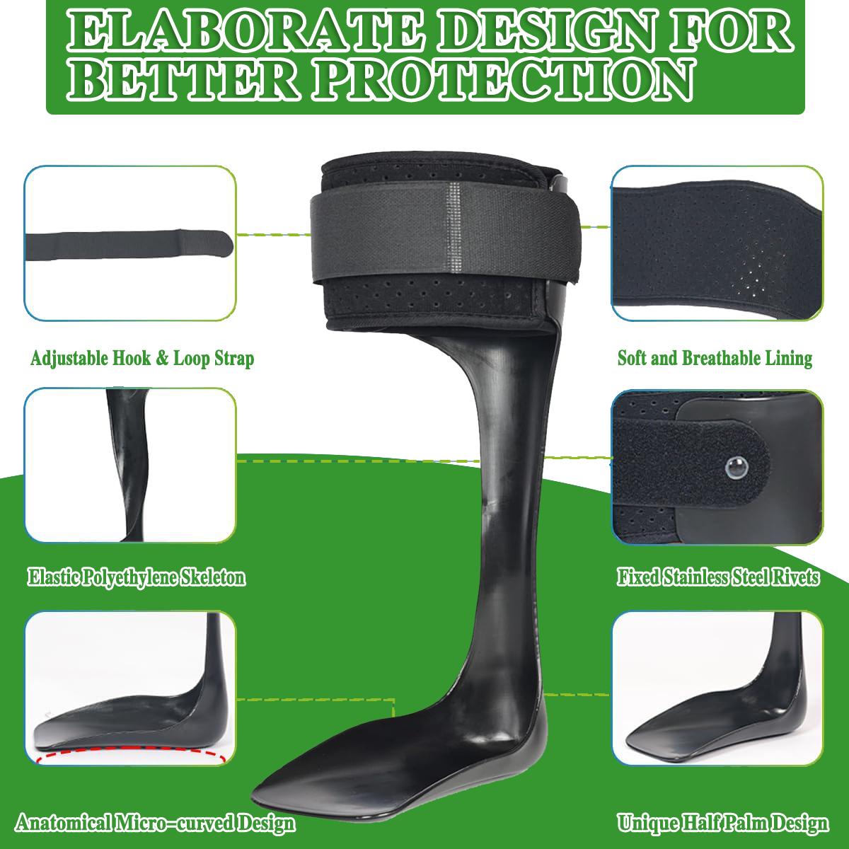 AFO Drop Foot Orthotic Brace, Lightweight Ankle Support Stabilizer with Washable Pad, Comfortable Daily Wear Walking Aid for Men and Women, Healthcare, Base Pad Leg & Foot Supports