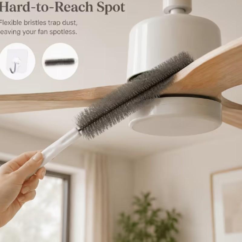 Flexible Spider Web Dust Remover Brush, Bendable Duster, Ceiling Fan Duster, Ultra-Fine Fiber Head, Washable, Reusable, Ideal for Ceiling Fan Blades, Vents, Curtains, Cars, Cleaning Supply