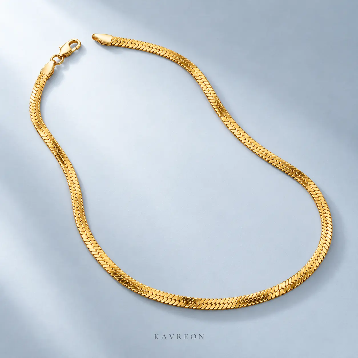 #24 18K Gold Vacuum Plated Stainless Steel Flat Snake Chain Necklace, 3mm x 18inch + 2inch Extender, Unisex Jewelry