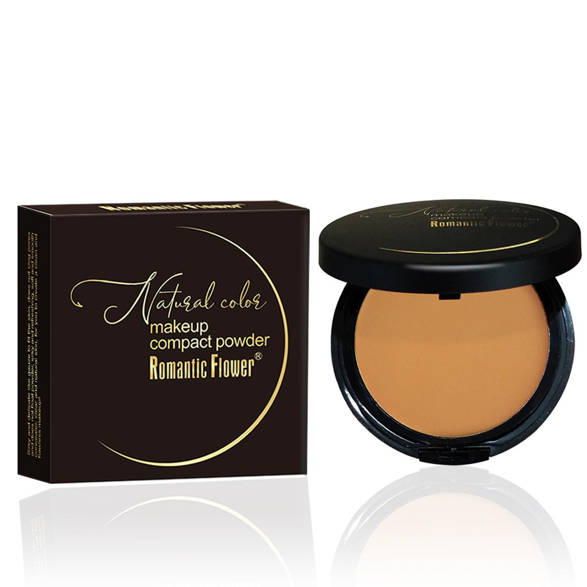 Dark Setting Powder Cake Waterproof Full Coverage Makeup, Natural Finish with Brush, Perfect for Parties and Events, Easy to Carry