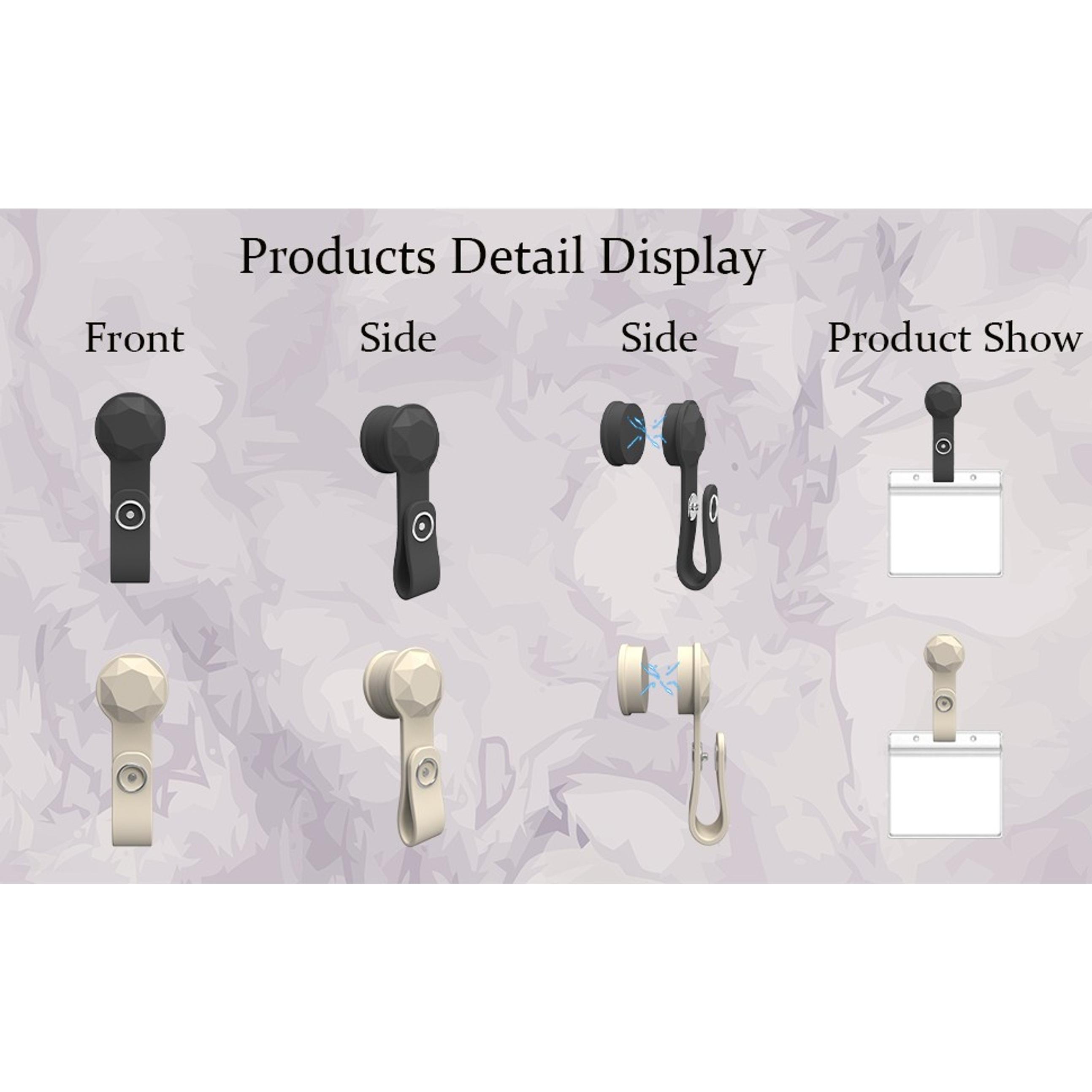 2 Pack Magnetic Name Tag Holder - Diamond Design Strong Magnetic Badge Holder - Name Badge Holder for Everyone to Keep Clothes Traceless (Beige+Black)
