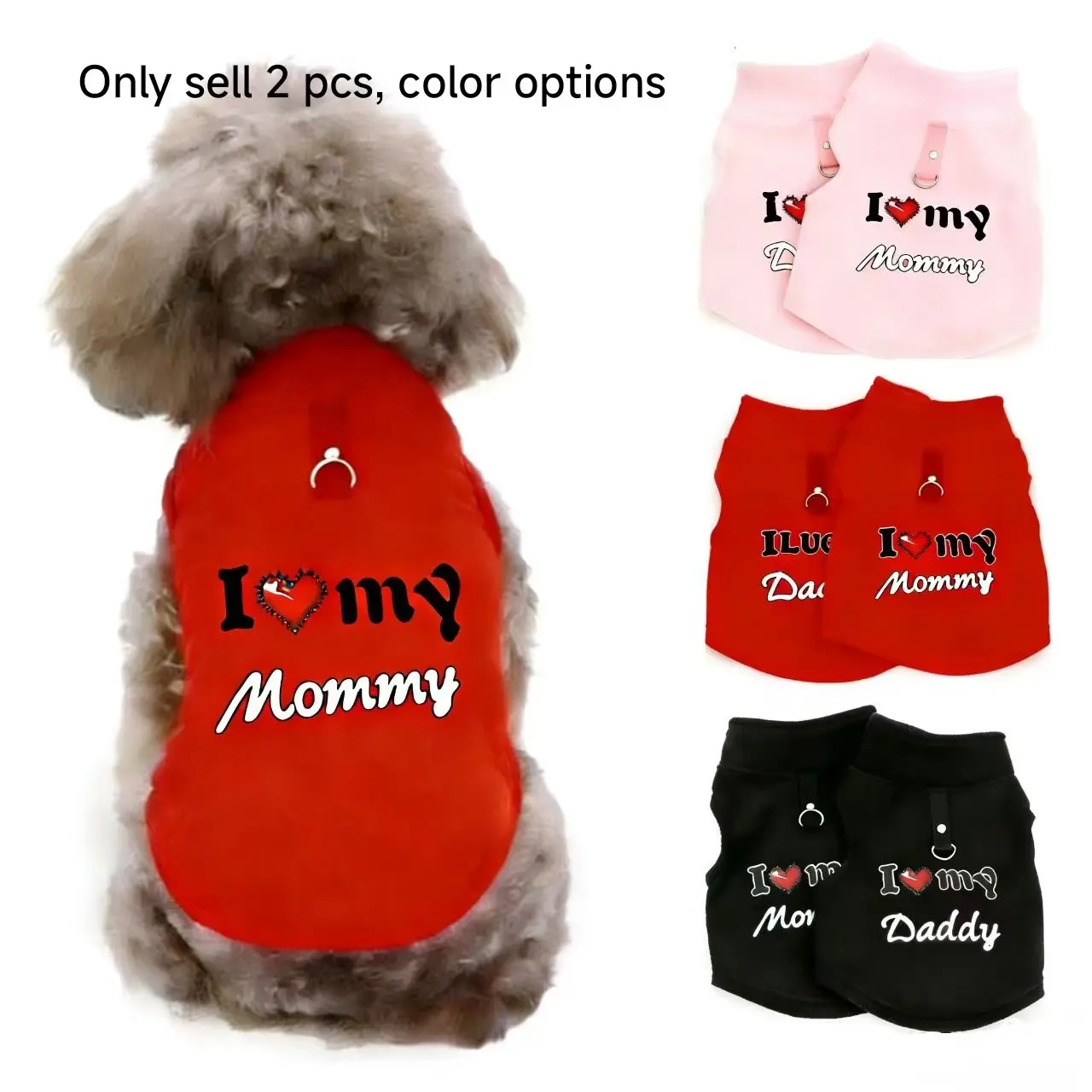 Set of 2 Pet Clothes, Autumn Winter Warm Pet Sweatshirts, Fleece Lined, Cat Dog Puppy Poodle Knit Sweaters, Comfortable and Cozy, Valentine Pet Vest, Husky Clothes