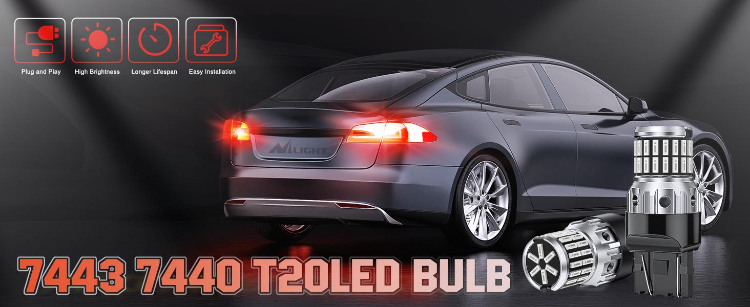 Nilight 7440 7443 T20 4014 63SMD Red LED Bulbs (Pairs) Super Bright Waterproof Headlight Nilight 7440 7443 T20 4014 63SMD Red LED Bulbs (Pairs) Super Bright Waterproof Headlight
