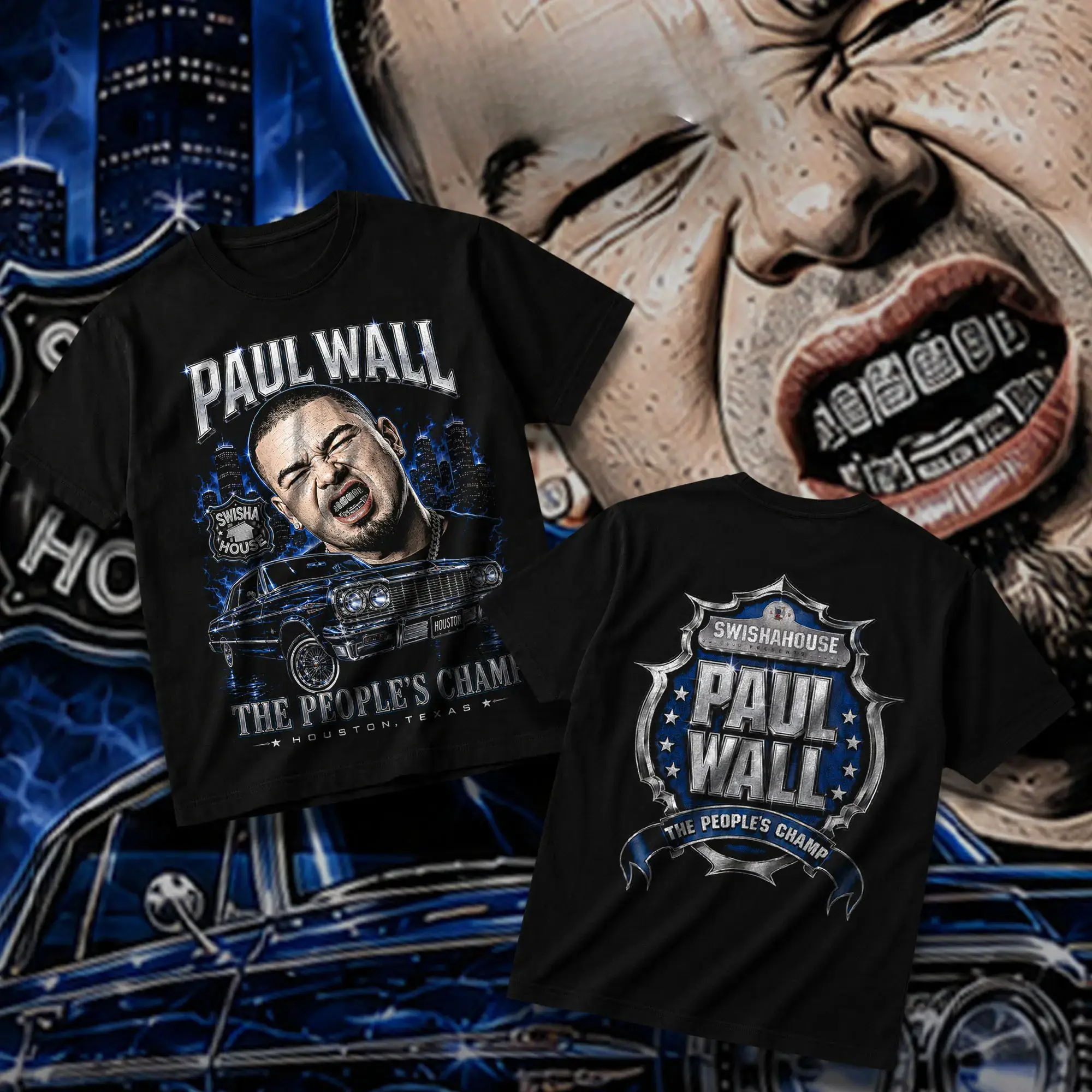Paul Wall The People's Champ Unisex  Hoodie Houston Rap Texas Screwed Up Click DJ Screw Crewneck Tee, Vintage Streetwear  Direct To Garment Breathable Print fantasy romance book lover cotton woodland cryptid graphic t-shirt night court hockey outdoor wear
