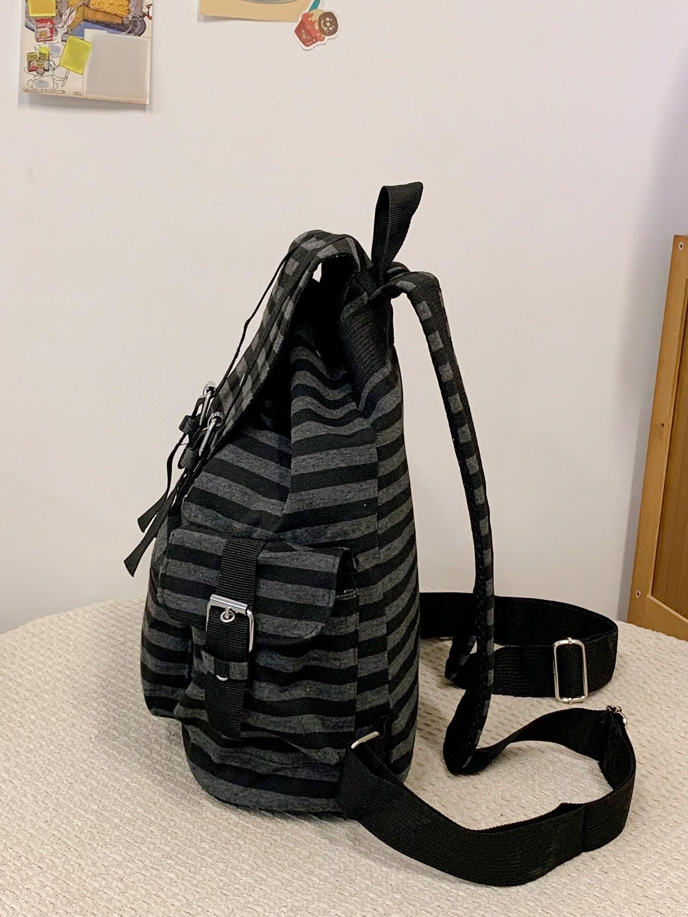 Artistic practical texture fashionable high-quality backpack, retro personality large capacity simple and versatile backpack, flip design, multiple zippered pockets, can accommodate books and documents, Multi Compartment Backpack